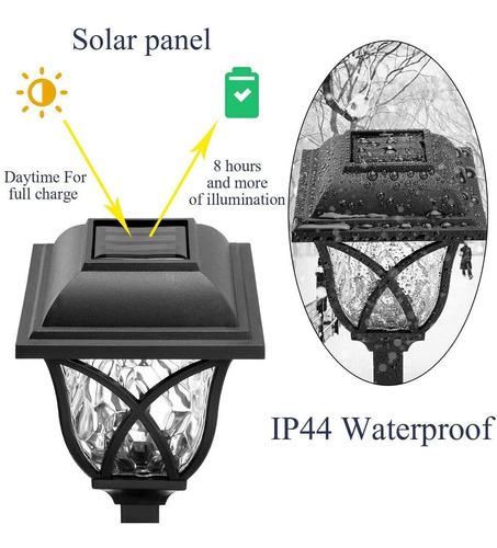 Kit 6 Iluminación Solar Para Path Yard Lawn Lámpara De Luz S