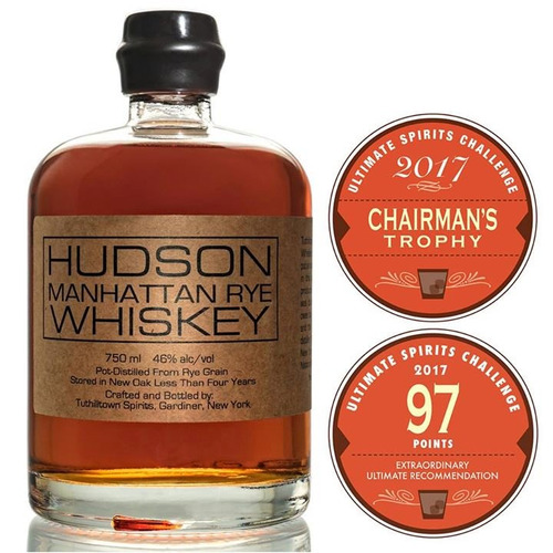 Imagen 1 de 10 de Whisky Hudson Manhattan Rye (centeno) 46% 750ml Origen Usa.