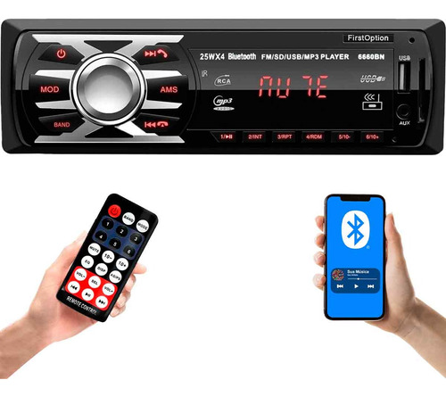 Mp3 Player Radio Bluetooth Usb Sd Firstoption Automotivo