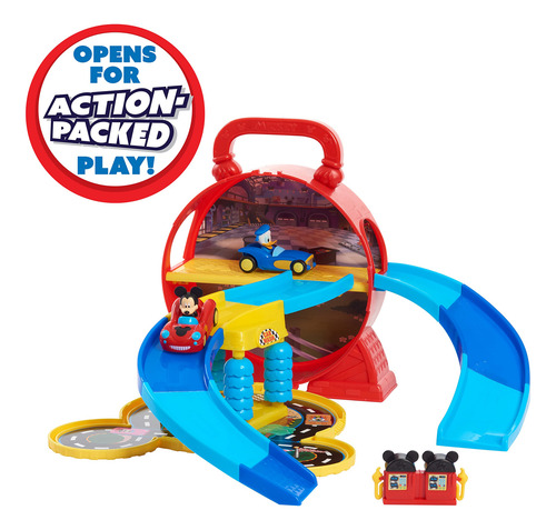 Playset Disney Junior Mickey Mouse Stow N Go Garage Con 2 Co