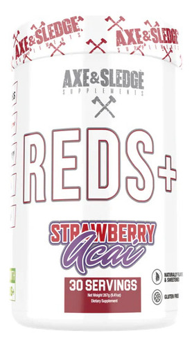 Reds+ / Superalimentos Rojos 30srv Axe & Sledge Antioxidante Sabor STRAWBERRY ACAI