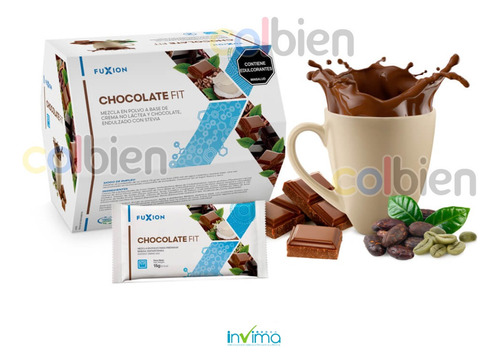Chocolate Fit Fuxion Cafe Verde Cacao Adelgaza Reduce Medida