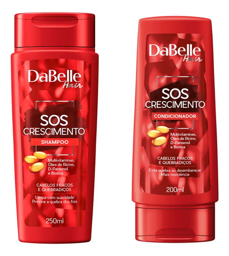 Kit Dabelle 1 Shampoo 250ml+1cond 175ml Sos Crescimento