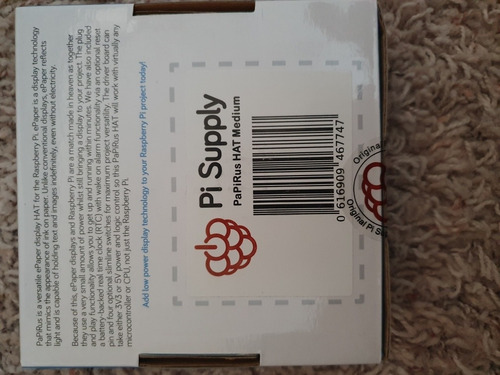 Papirus Hat 2.0 In - Epaper The Screen Hat For Raspberry Pi