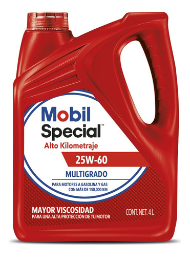 Mobil Especial Alto Kilometraje 25w60 4l