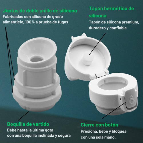 3 Termo Botellas Aisladas Acero Inox 600ml Tapa Con Seguro