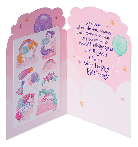 Tarjeta De Cumpleaños De American Greetings Para Niña (pegas