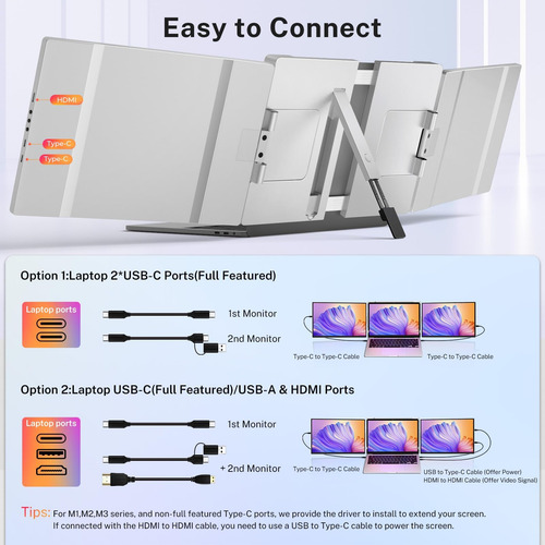 Extensor De La Computadora Portátil De Pantalla Triple Fzaqw