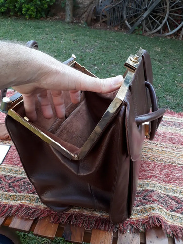 Antigua Cartera En Cuero Marron Dama Mujer No Bolso | MercadoLibre