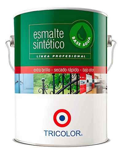 Esmalte Sintetico Base Agua Prof 1 Gl Azul Pacífico Tricolor