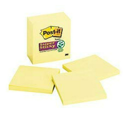 Post-it Super Sticky Notes, 3  X 3 , Canary