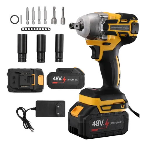 Kit Chave De Impacto 2 Baterias 48v Recarregável Com Maleta - R$ 184,29