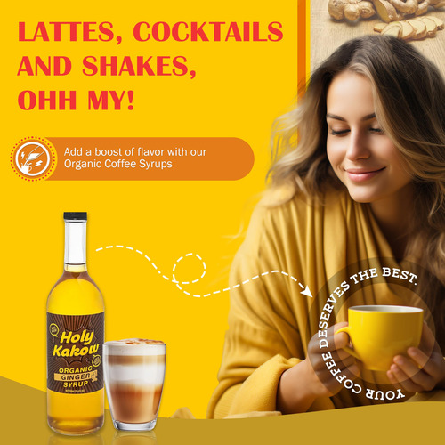Jarabe De Jengibre Orgánico 750 Ml Para Café Y Cócteles