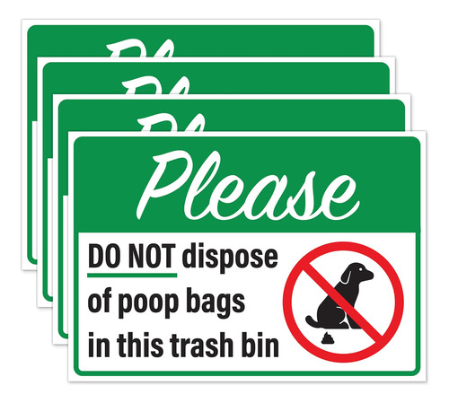 Please Do Not Dispose Poop Bags In This Trash Bin Stickers X