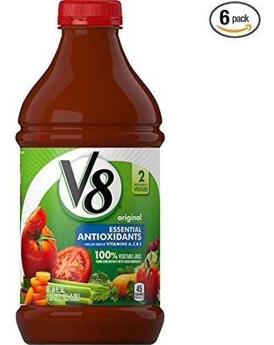 V8 Original Esencial Antioxidantes 100% Jugo De Vegetales, 4