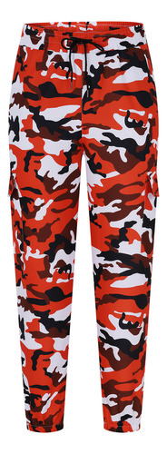 Pantalones Con Estampado De Camuflaje Con Bolsillos Elástico