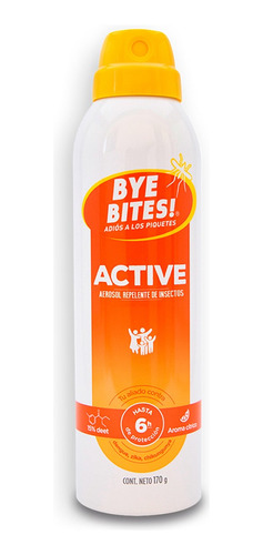 Repelente De Insectos En Aerosol Bye Bites Active Protección 6 Horas 15% Deet 170g