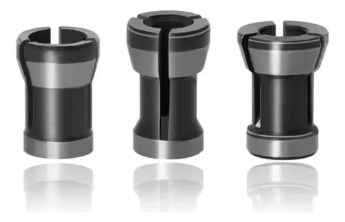3 Adaptadores Para Fresadora Router Tupi 6mm 6,35mm 8mm