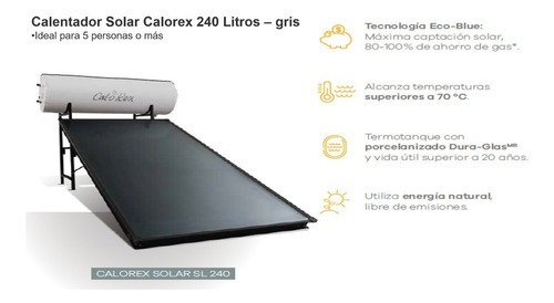 Termotanque solar Calorex Termosifón SL 240 240L