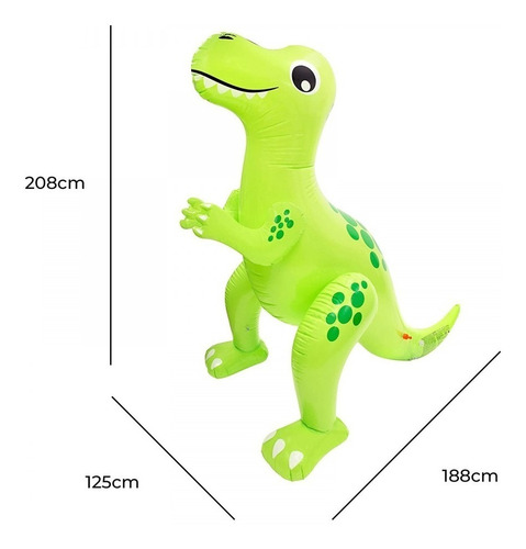 Imagen 3 de 10 de Dinosaurio Inflable Duchador Juguete Juego Agua Verano