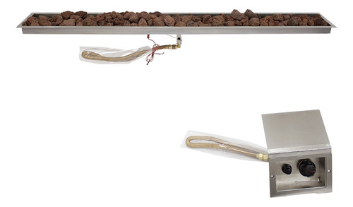Lareira Fire Pit Gás Glp Retangular 150cm Externa Fogo E Art
