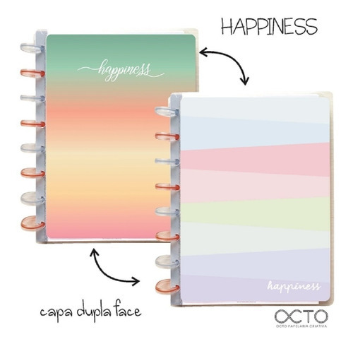 Caderno De Disco Peq A5 Dupla Capa Happines Ca5pl-013 - Octo