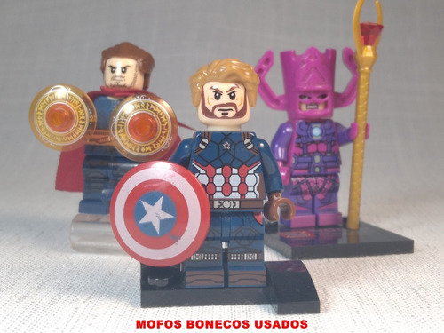 Marvel Minifigures Dr Estranho, Cap América Galáctus Bonecos (Usado)
