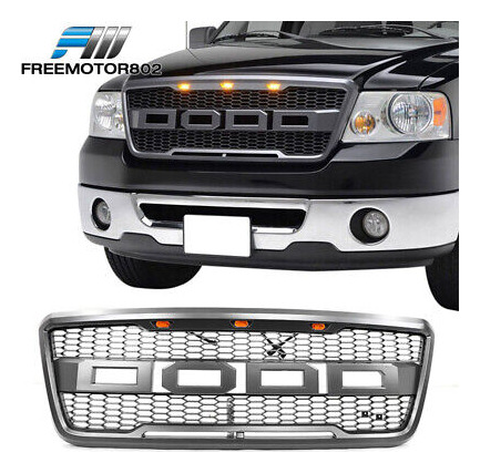 Fits 04-08 Ford F150 Front Bumper Grille Grill W/ Led Zzg