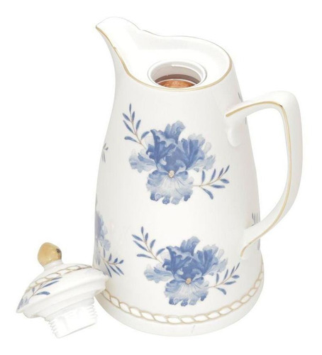  Rojemac  Unico Garrafa Térmica  Wolff Floral De Porcelana Branco