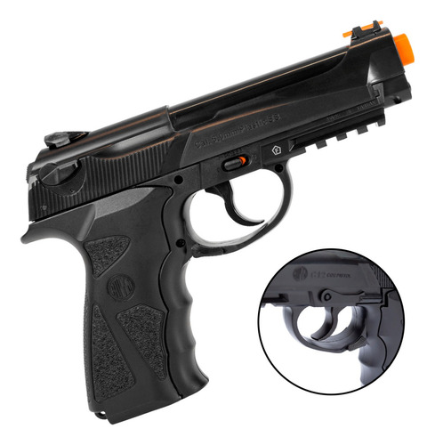 Pistola De Airsoft Rossi C12 Bbs 6mm Pressão Co2 + Potente 