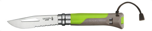 Cortaplumas Opinel N°8 Inoxidable Outdoor Silbato Camping Color Verde