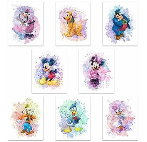 Poster Impresiones De Acuarela De Mickey Mouse - Juego Sin M