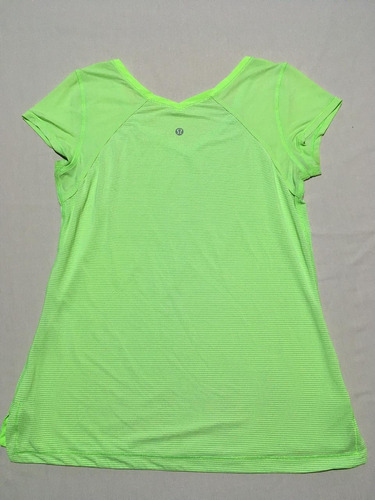 Blusa Deportiva Yoga Lululemon Verde Fluorescentrayada Xs #4