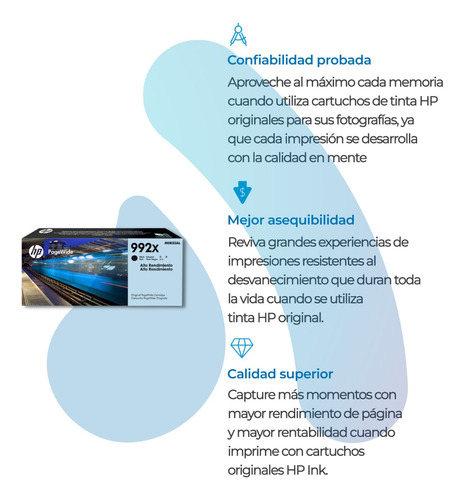 Cartucho Pagewide Hp 992x (m0k03al) Negro 20000 Páginas
