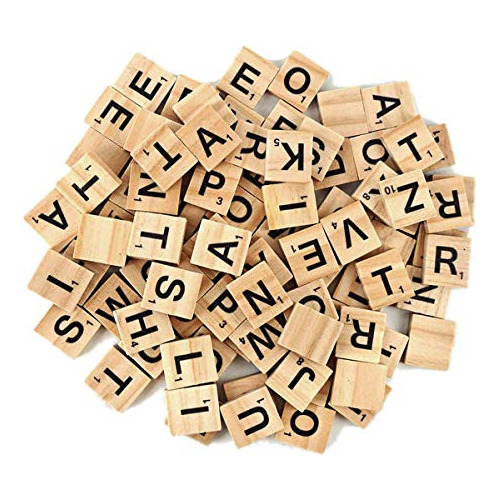 100pcs Madera Alfabeto Azulejos Scrabble Letras De Gnr8t