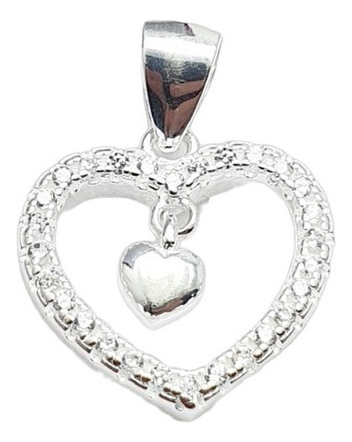 Dije Corazon Plata 925 Mujer Amor Con Piedras Regalo Jc A3 