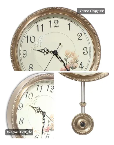 Poserion Reloj De Pared De Péndulo De Cobre Puro Antiguo, De