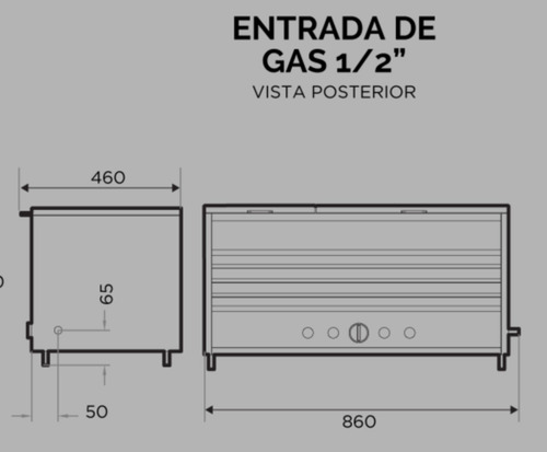 Imagen 7 de 10 de Panchera Grande A Gas Sol Real 84cm Acero Gas Natural
