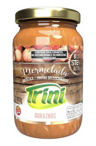 Mermelada Durazno Stevia Sin Tacc Apto Diabeticos Trini 410g
