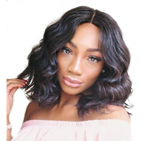 Peruca Cabelo Humano Ondulado 25cm Lace Front