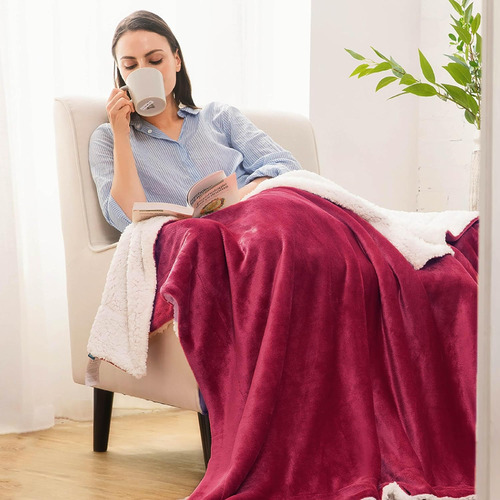 Manta De Lana Sherpa Bedsure Tamaño King, Gruesa Y Suave, Ro