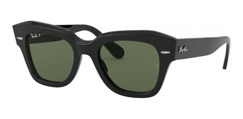 Anteojos Ray Ban State Street Polarizados Rb2186 901/58 - Lente G-15 Green Armazón Polished Black Diseño 49mm