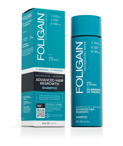 Imagen 4 de 5 de Minoxidil 5% + Shampoo C/ Minoxidil 2% & Trioxidil 236 Ml