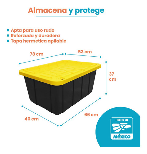 Caja Almacenamiento Organizadora 102lts Resistente Tapa