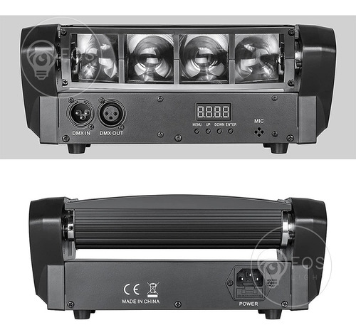 Kit 8 Mini Moving Spider Beam 8 Leds Osram Rgbw 5w Strobo