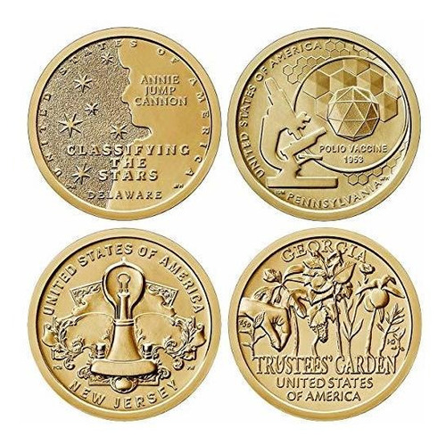2019 P American Innovation 4 Coin Set Monedas De 1 Dólar Phi