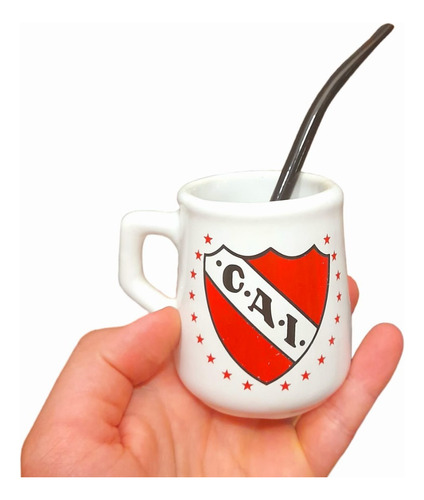 Mate Con Bombilla Independiente Ceramica