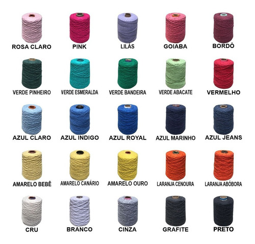 Barbante Colorido Número 6 Para Croche 1kg Crochetka