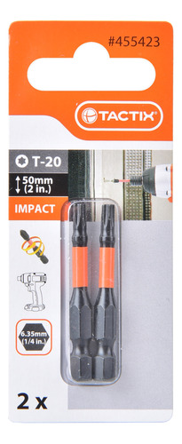 Display Puntas De Impacto Torx 2 Piezas Tactix T-20 X 50 Mm