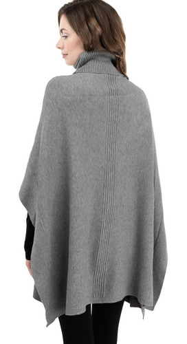 Imagen 2 de 8 de Poncho Capa Cuello Tortuga Tejido Fino Suave Estrech Canale.